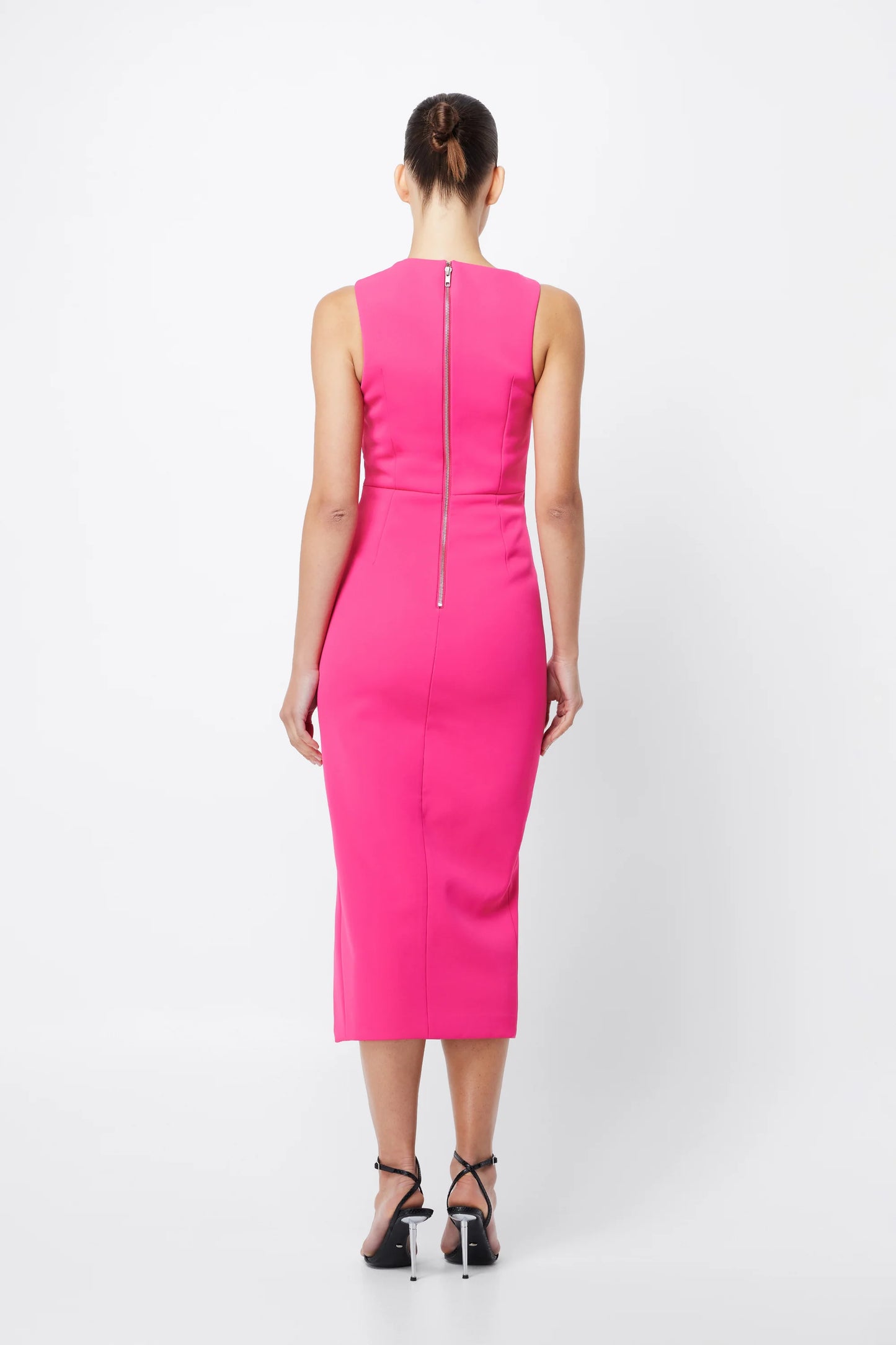 SOLACE DRAPED MIDI PINK