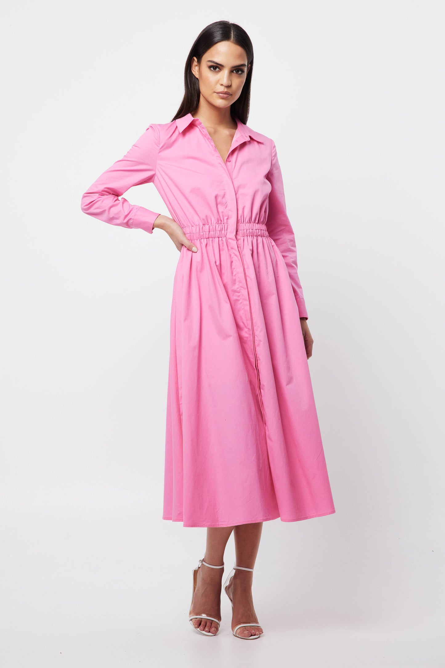 RESTORE SHIRT DRESS PINK
