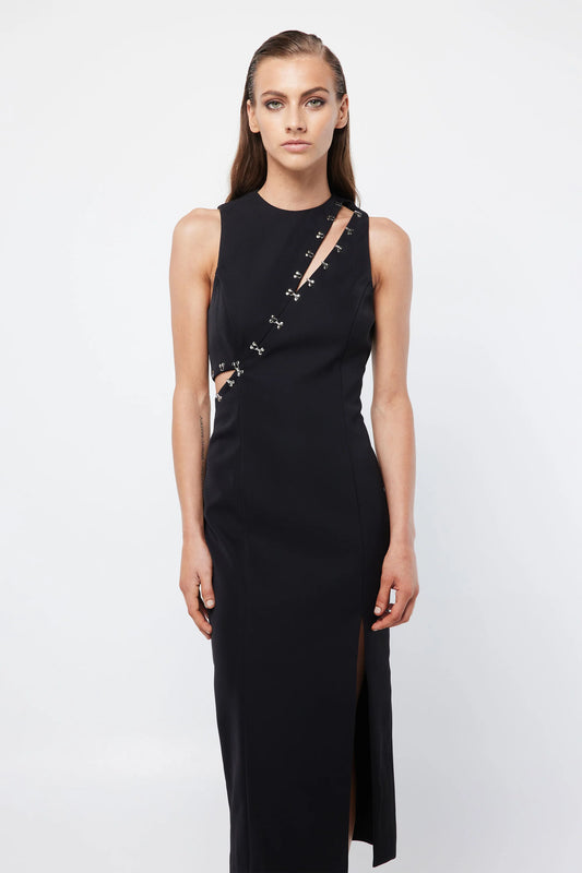 THE EMBRACE MIDI DRESS BLACK