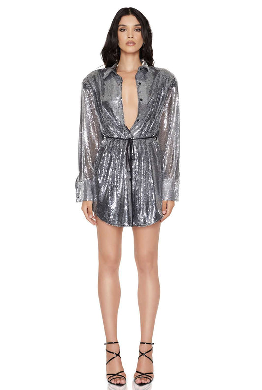 ORACLE SHIRT DRESS SILVER