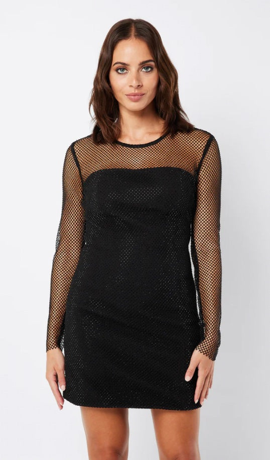 SILVER LINING MINI DRESS BLACK