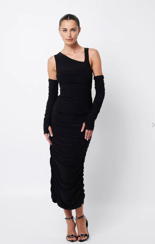 DEFY MIDI DRESS BLACK