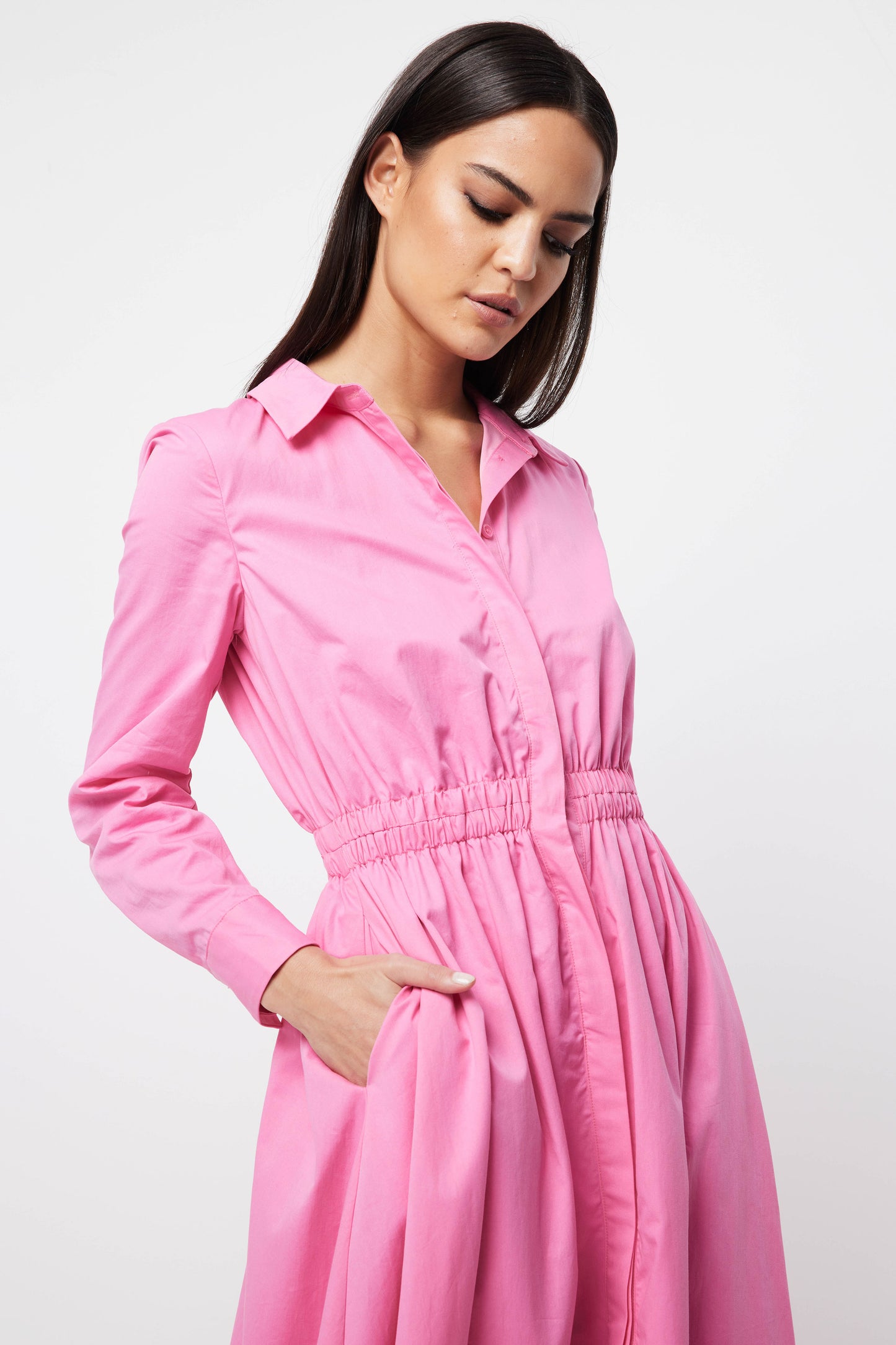 RESTORE SHIRT DRESS PINK