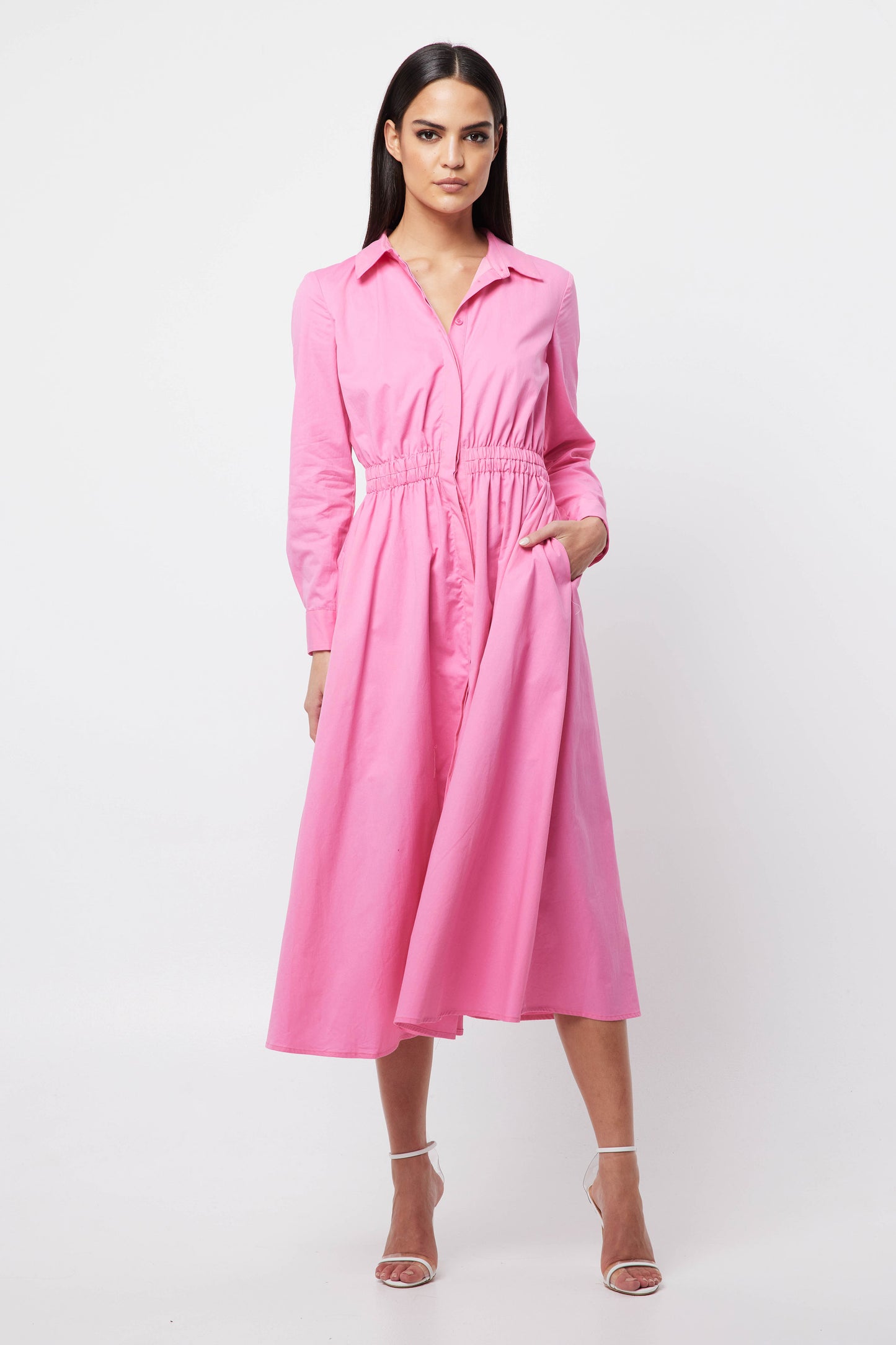 RESTORE SHIRT DRESS PINK